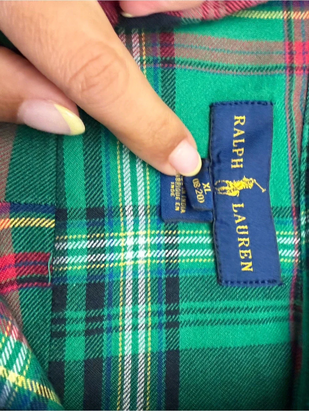Ralph Lauren Green Plaid Button-Down Boys Shirt